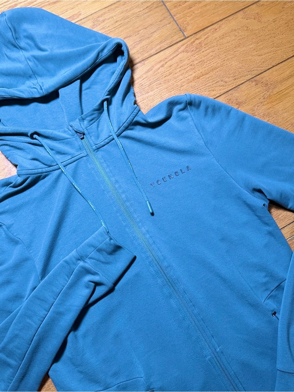 YoungLA Teal Full-Zip Hooded Jacket